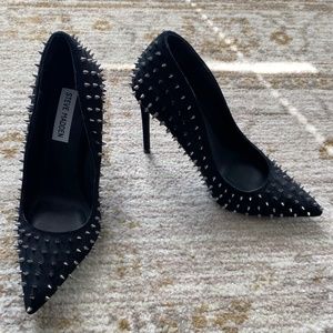 Steve Madden Vala-S Spiked Black Stilettos